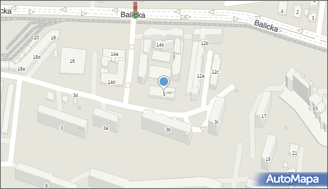 Kraków, Na Błonie, 1, mapa Krakowa