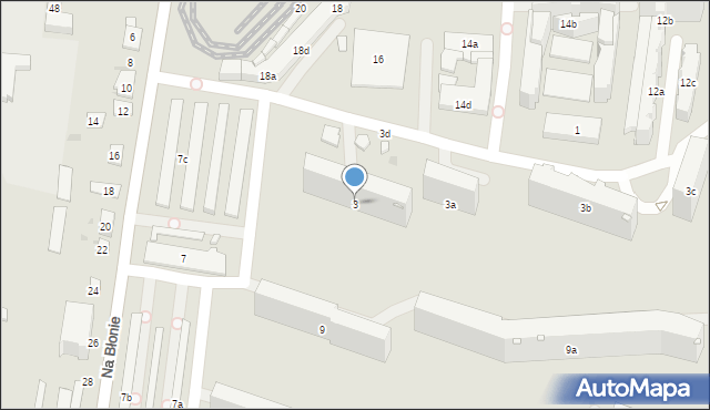 Kraków, Na Błonie, 3, mapa Krakowa