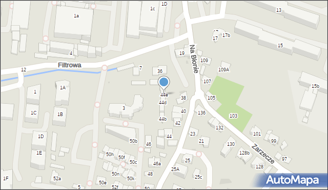 Kraków, Na Błonie, 44e, mapa Krakowa