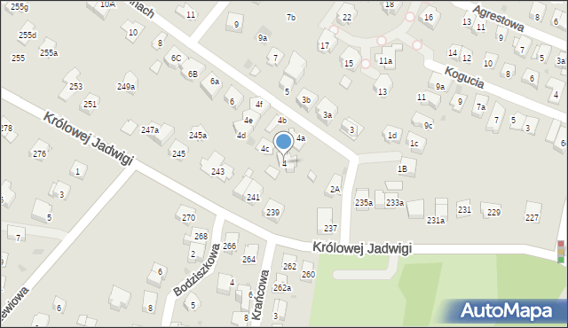 Kraków, Na Wierzchowinach, 4, mapa Krakowa