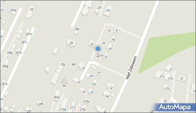 Kraków, Nad Zalewem, 4n, mapa Krakowa