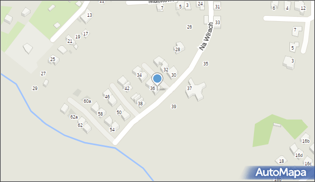 Kraków, Na Wirach, 36A, mapa Krakowa
