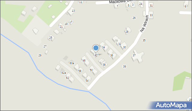 Kraków, Na Wirach, 42, mapa Krakowa