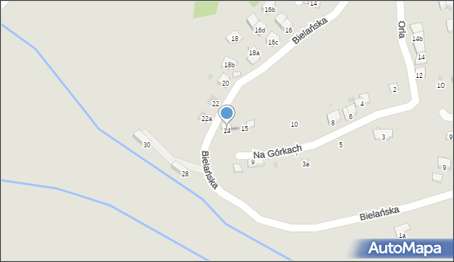 Kraków, Na Górkach, 14, mapa Krakowa