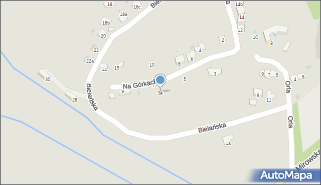 Kraków, Na Górkach, 3a, mapa Krakowa