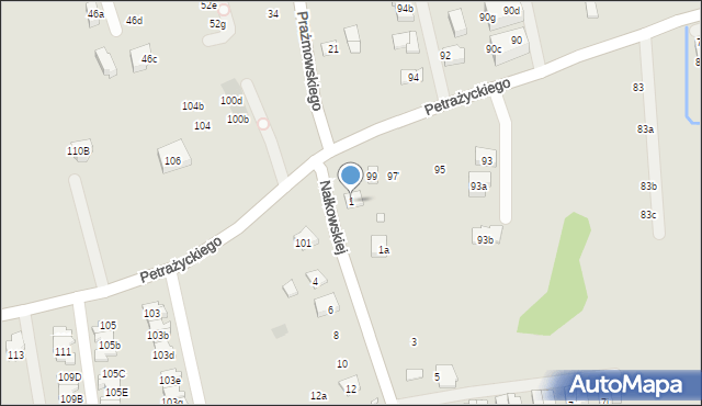 Kraków, Nałkowskiej Zofii, 1, mapa Krakowa