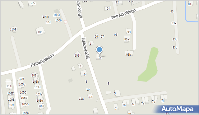 Kraków, Nałkowskiej Zofii, 1a, mapa Krakowa