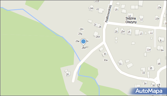 Kraków, Nałkowskiej Zofii, 26d, mapa Krakowa