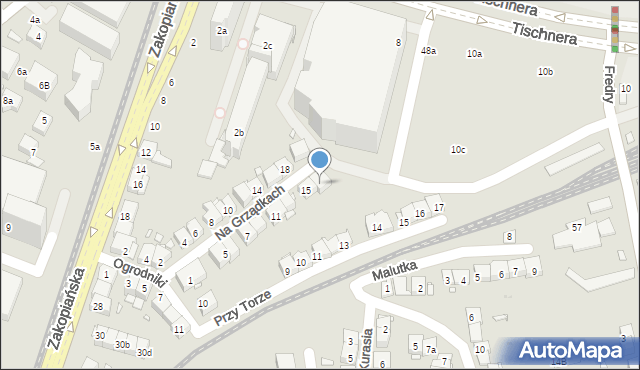 Kraków, Na Grządkach, 17, mapa Krakowa