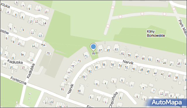 Kraków, Narvik, 69, mapa Krakowa