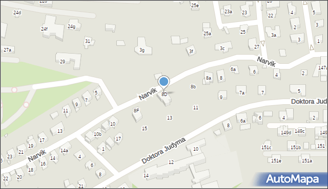 Kraków, Narvik, 8D, mapa Krakowa