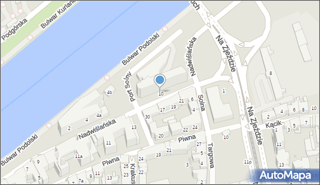 Kraków, Nadwiślańska, 8, mapa Krakowa