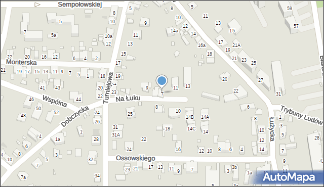 Kraków, Na Łuku, 7, mapa Krakowa