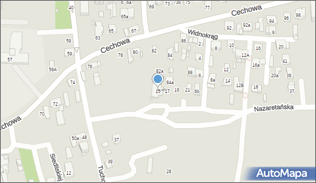 Kraków, Nazaretańska, 15, mapa Krakowa