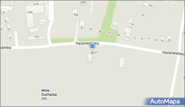 Kraków, Nazaretańska, 60, mapa Krakowa