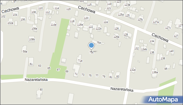 Kraków, Nazaretańska, 75c, mapa Krakowa