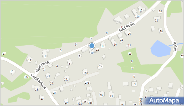 Kraków, Nad Fosą, 10, mapa Krakowa