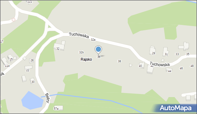 Kraków, Nad Fosą, 36, mapa Krakowa