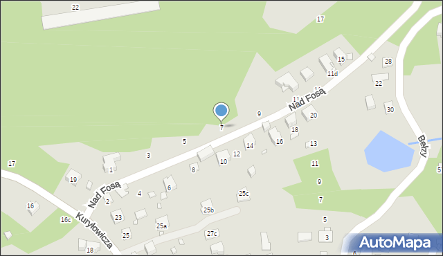 Kraków, Nad Fosą, 7, mapa Krakowa