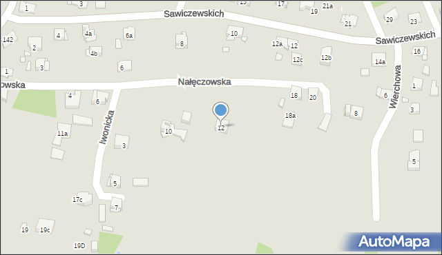 Kraków, Nałęczowska, 12, mapa Krakowa