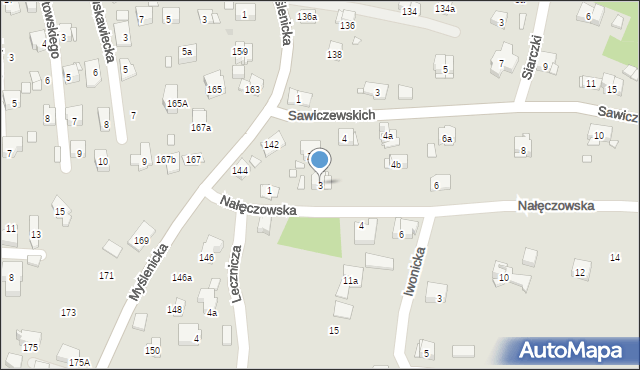 Kraków, Nałęczowska, 3, mapa Krakowa