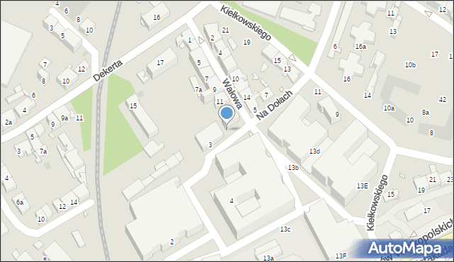 Kraków, Na Dołach, 3a, mapa Krakowa