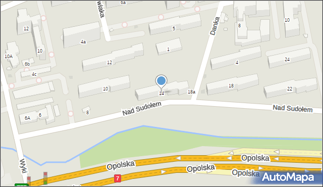 Kraków, Nad Sudołem, 14, mapa Krakowa