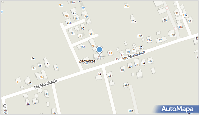 Kraków, Na Mostkach, 11, mapa Krakowa