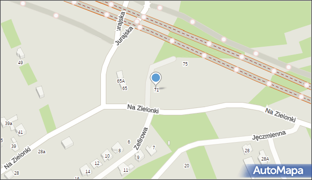 Kraków, Na Zielonki, 71, mapa Krakowa