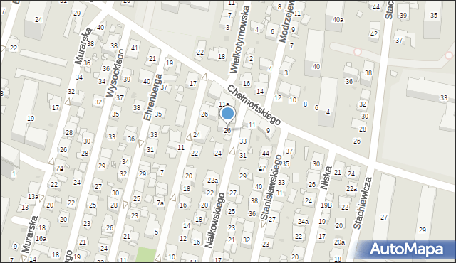 Kraków, Nałkowskiego Wacława, 26, mapa Krakowa