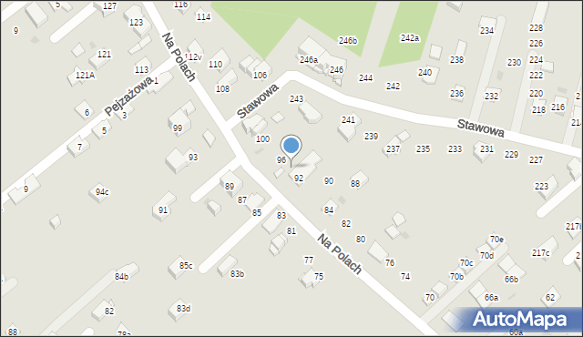 Kraków, Na Polach, 94, mapa Krakowa