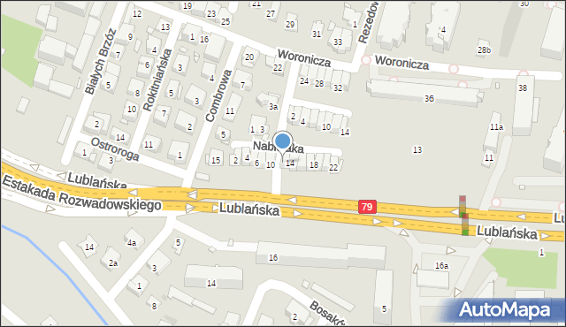 Kraków, Nabielaka Ludwika, 12, mapa Krakowa