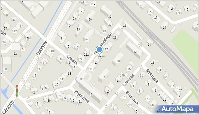 Kraków, Narzymskiego Józefa, 15, mapa Krakowa