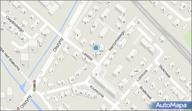 Kraków, Narzymskiego Józefa, 22, mapa Krakowa