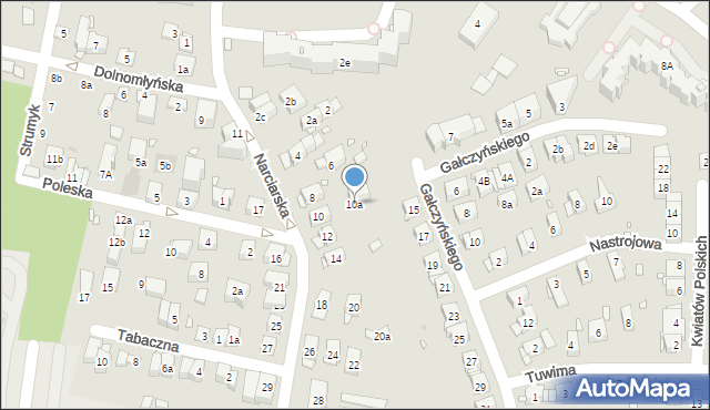 Kraków, Narciarska, 10a, mapa Krakowa