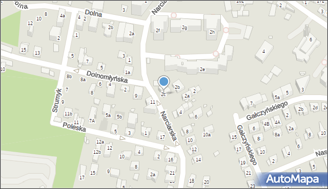 Kraków, Narciarska, 2c, mapa Krakowa