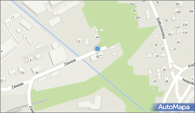 Kraków, Na Załęczu, 4a, mapa Krakowa