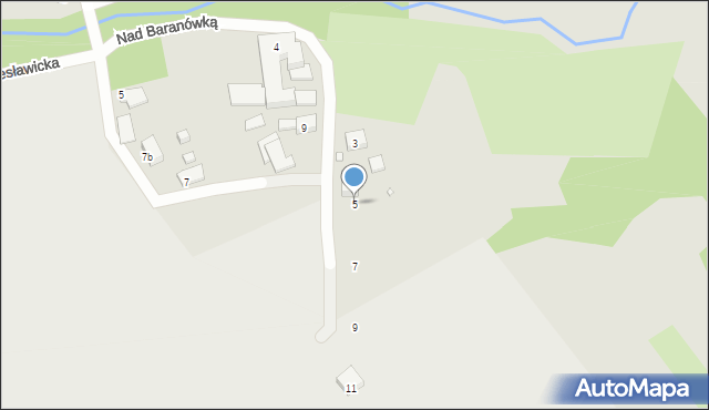 Kraków, Nad Baranówką, 5, mapa Krakowa