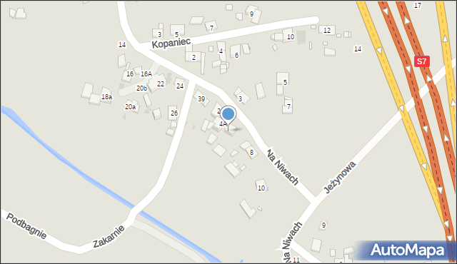 Kraków, Na Niwach, 6, mapa Krakowa