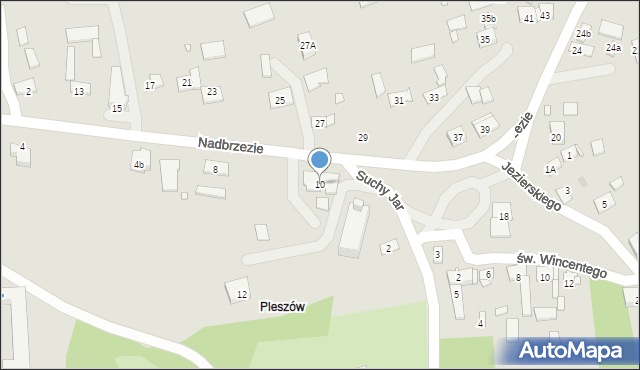 Kraków, Nadbrzezie, 10, mapa Krakowa