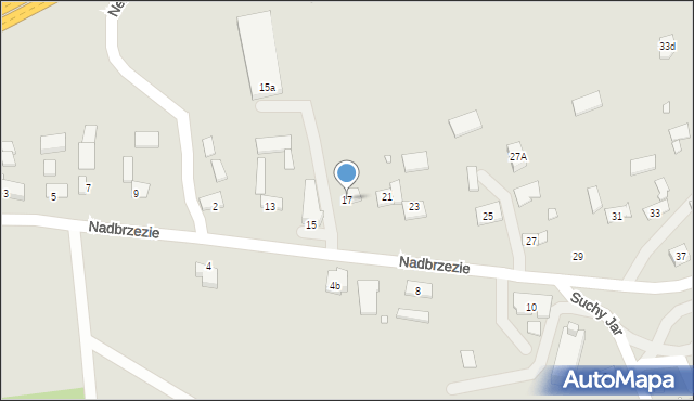 Kraków, Nadbrzezie, 17, mapa Krakowa