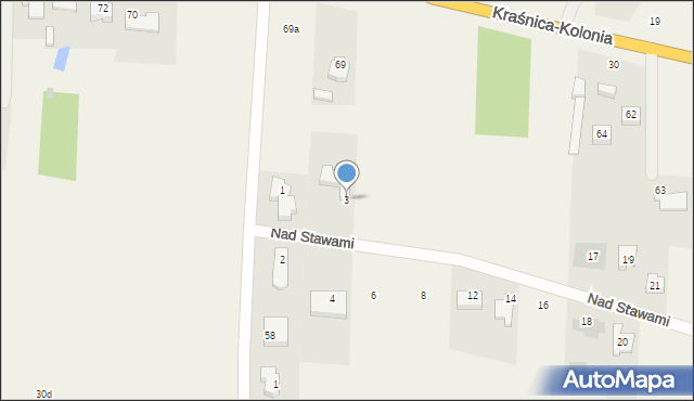 Kraśnica, Nad Stawami, 3, mapa Kraśnica