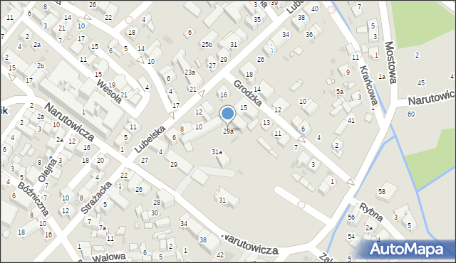 Kraśnik, Narutowicza Gabriela, 29a, mapa Kraśnik