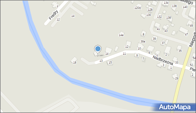 Krosno, Nadbrzeżna, 16, mapa Krosna