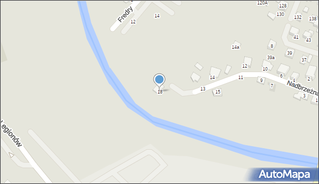 Krosno, Nadbrzeżna, 18, mapa Krosna