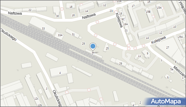 Krosno, Naftowa, 27, mapa Krosna