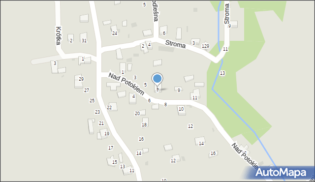 Krzeszowice, Nad Potokiem, 7, mapa Krzeszowice