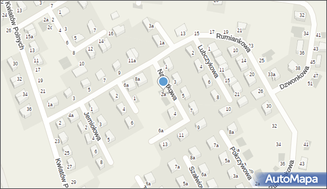Krzyków, Nagietkowa, 2a, mapa Krzyków