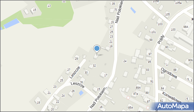 Książenice, Nad Potokiem, 19a, mapa Książenice