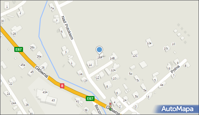 Kudowa-Zdrój, Nad Potokiem, 14A, mapa Kudowa-Zdrój
